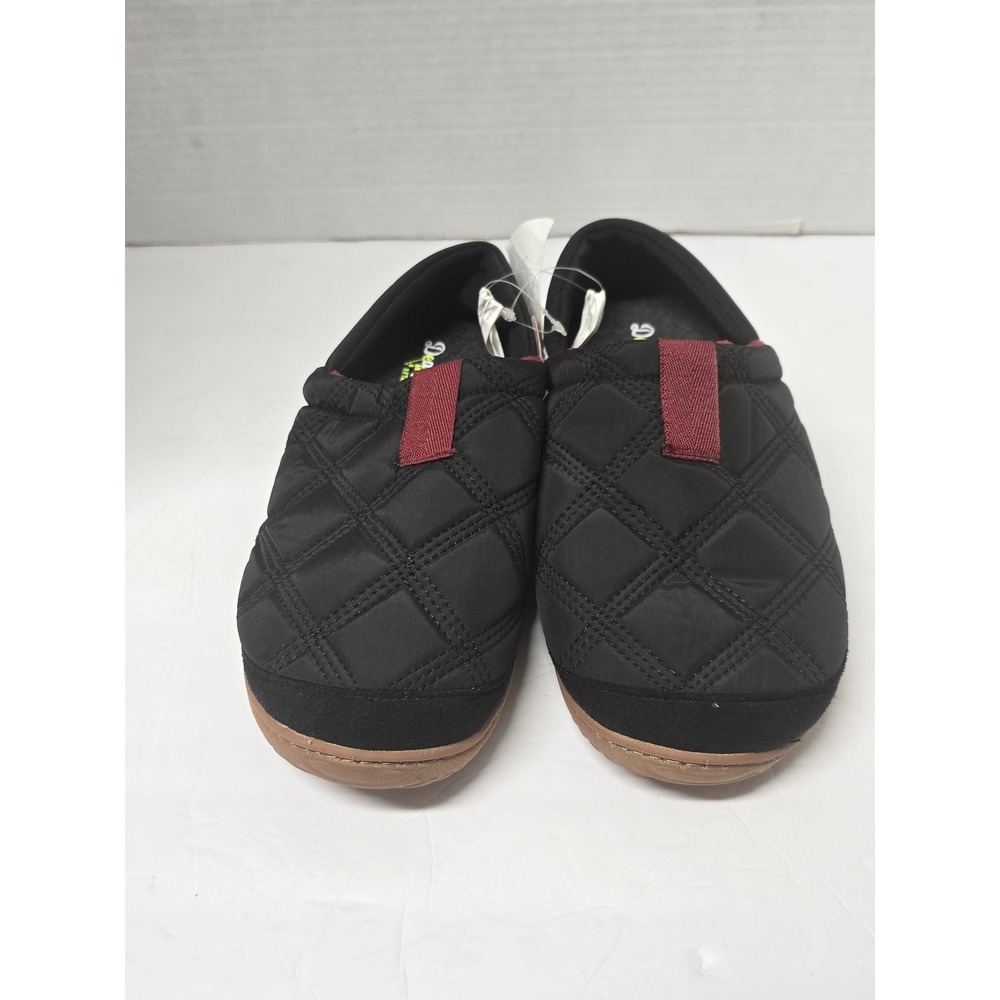 Dearfoams Energy Return Black Quilted Slippers Women Medium 7-8 NWT
